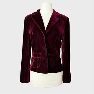 Vintage y2k Goth Small Red Velvet Blazer Corporate goth‎ office goth whimsigoth